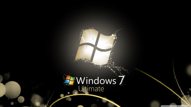 Black background windows7 logo gold #2 free wallpaper - medium preview image