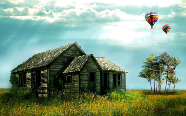 House field hot air balloon #4 free wallpaper - medium preview image