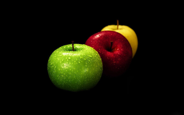 Two apples black background side free wallpaper - medium preview image