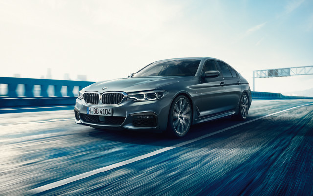 Silver car driving road bridge free wallpaper - medium preview image