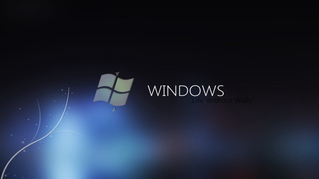 Windows logo dark background blue free wallpaper - medium preview image