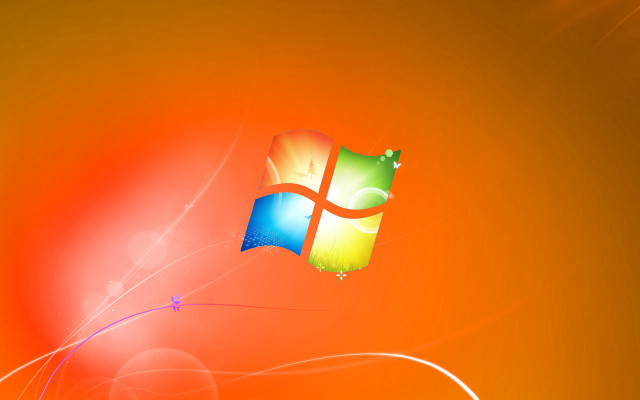 Computer bright orange background blue free wallpaper - medium preview image