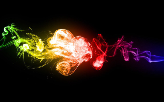 Colorful smoke swirl black background free wallpaper - medium preview image