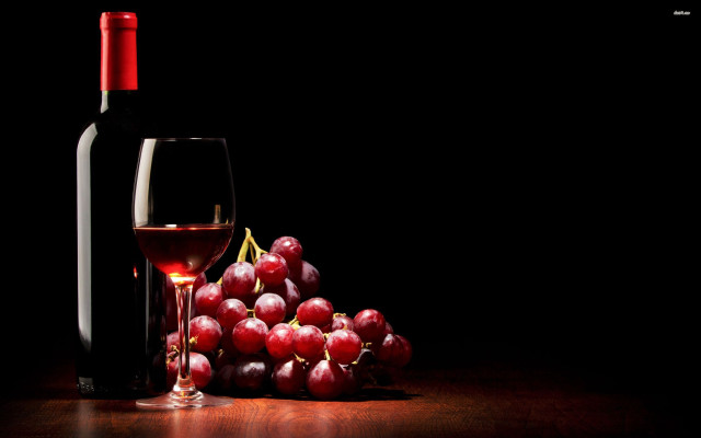 Wine glass bottle table grapes #2 free wallpaper - medium preview image
