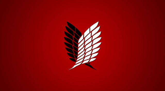 Red black logo white feather free wallpaper - medium preview image