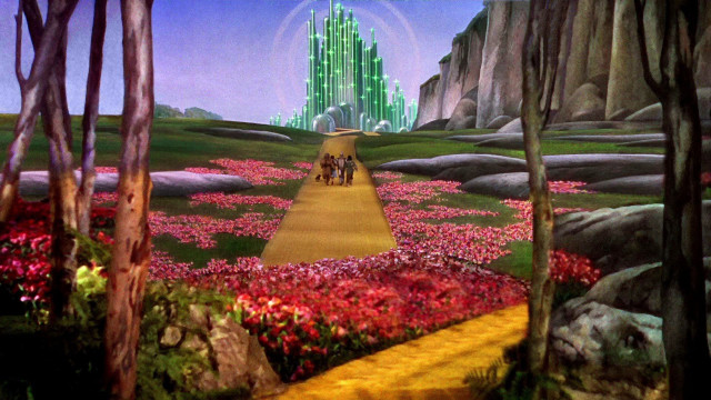 Wizard castle flowers walkway yellow free wallpaper - medium preview image