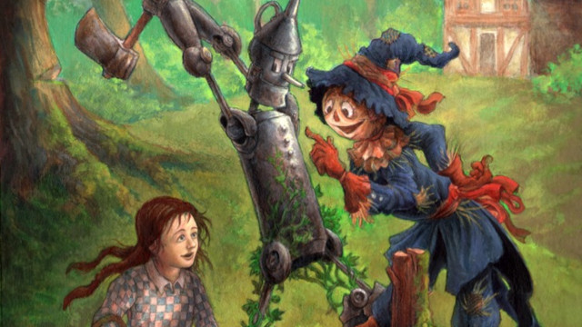 Woman girl field robot house free wallpaper - medium preview image