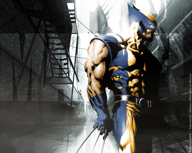 Man blue yellow costume sword free wallpaper - medium preview image