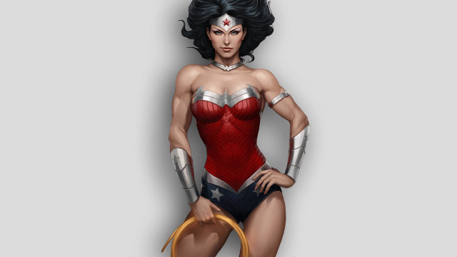 Woman red white costume gold free wallpaper - medium preview image