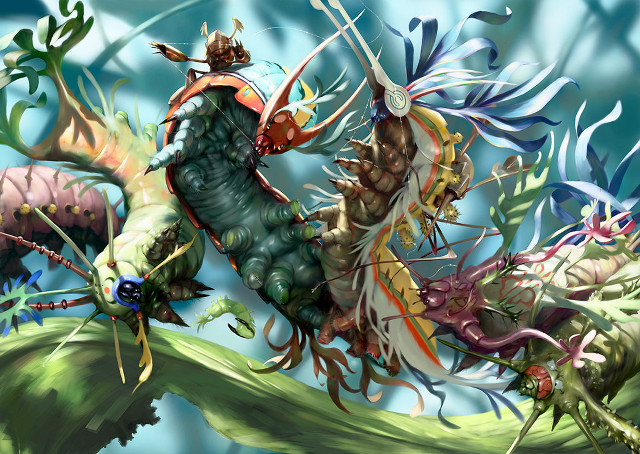 Bugs leaf ground group sitting free wallpaper - medium preview image