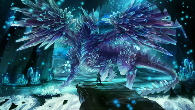 Large dragon forest trees rocks free wallpaper - medium preview image
