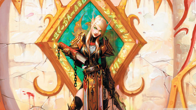 Woman sword stained glass window free wallpaper - medium preview image