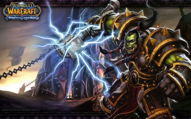 Wow character sword lightning bolt free wallpaper - medium preview image