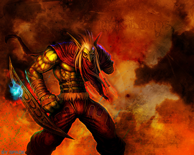 Man demon body head painting free wallpaper - medium preview image