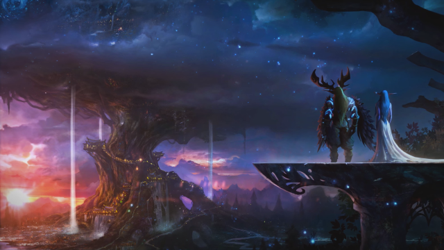 Man horse fantasy tree sky #2 free wallpaper - medium preview image