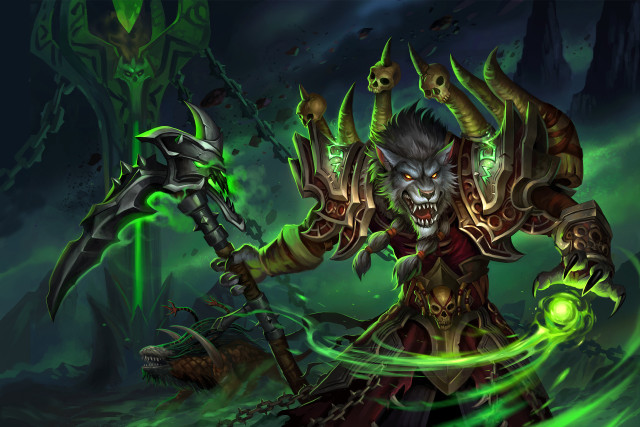 Demonic angelic green light fantasy free wallpaper - medium preview image