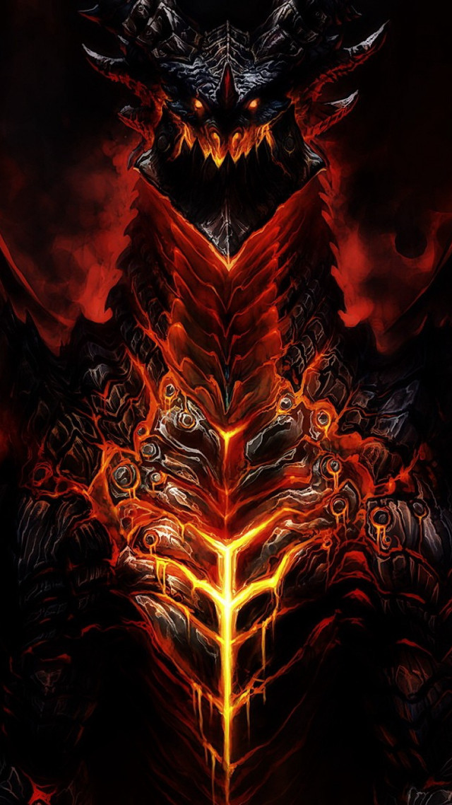 Demonic creature large head horns free wallpaper - medium preview image