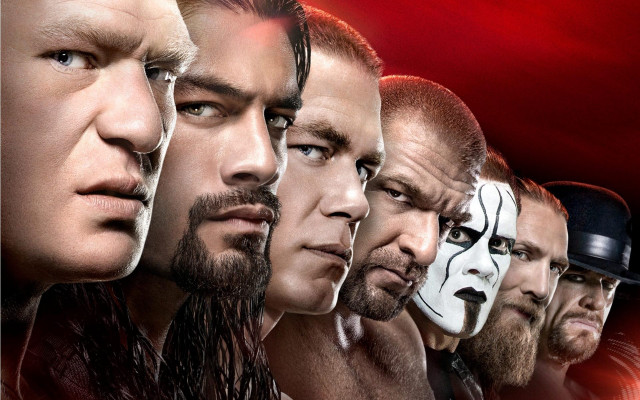 Wrestlers facial expressions red background free wallpaper - medium preview image