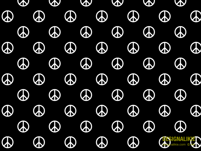Black white peace sign pattern free wallpaper - medium preview image
