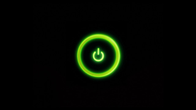 Green glowing button black background #2 free wallpaper - medium preview image