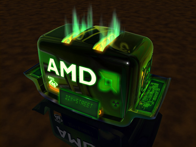 Green black amd computer flames free wallpaper - medium preview image