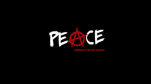 Black background red peace sign free wallpaper - medium preview image