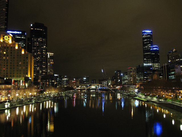 City skyline night river bridge #19 free wallpaper - medium preview image