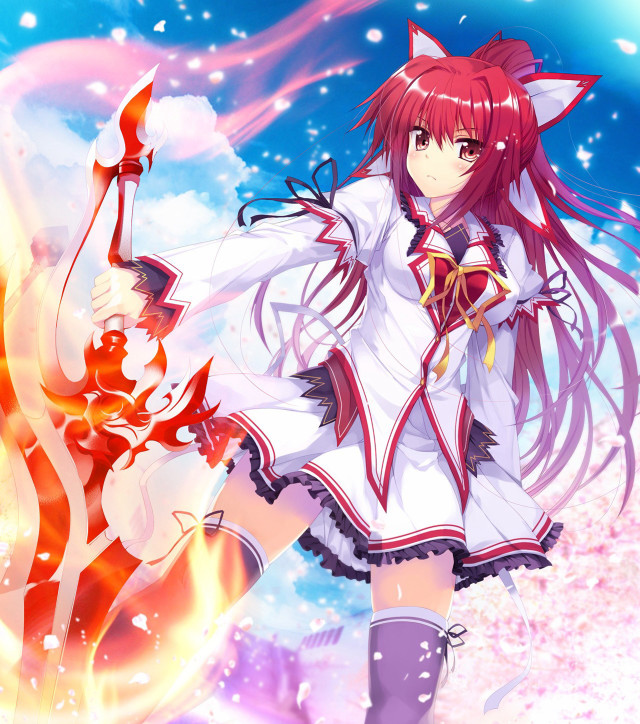 Girl cat weapon fire snow free wallpaper - medium preview image