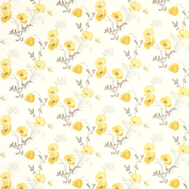Yellow flower pattern white background free wallpaper - medium preview image