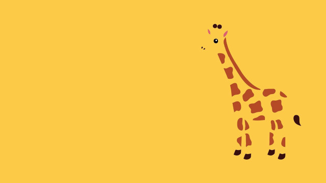 Giraffe yellow background black outline free wallpaper - medium preview image