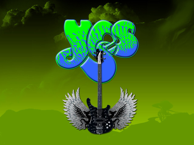 Guitar wings microphone green background free wallpaper - medium preview image