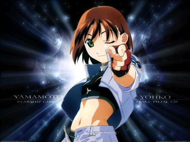 Anime character gun camera blue free wallpaper - medium preview image