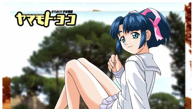 Blue hair girl sitting school free wallpaper - medium preview image