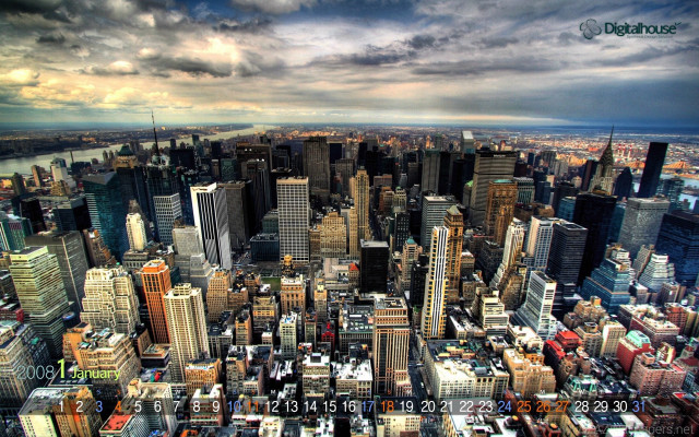 Cityscape cloudy sky buildings foreground free wallpaper - medium preview image