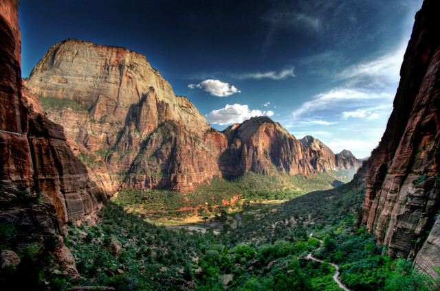 Scenic valley mountains river foreground free wallpaper - medium preview image