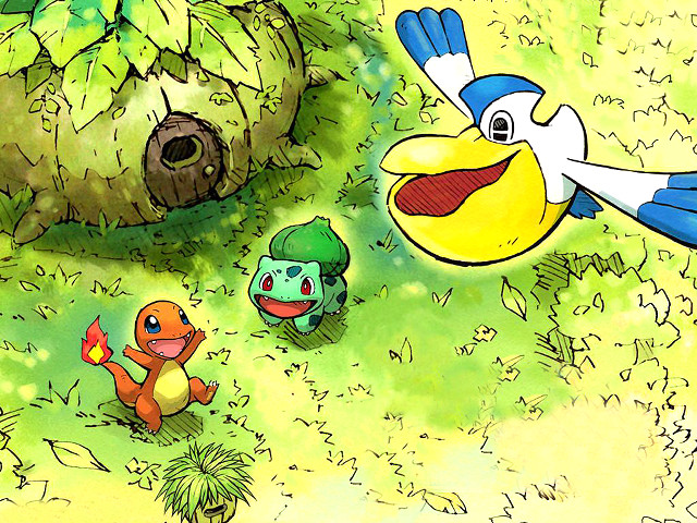 Cartoon bird forest birdhouse background free wallpaper - medium preview image