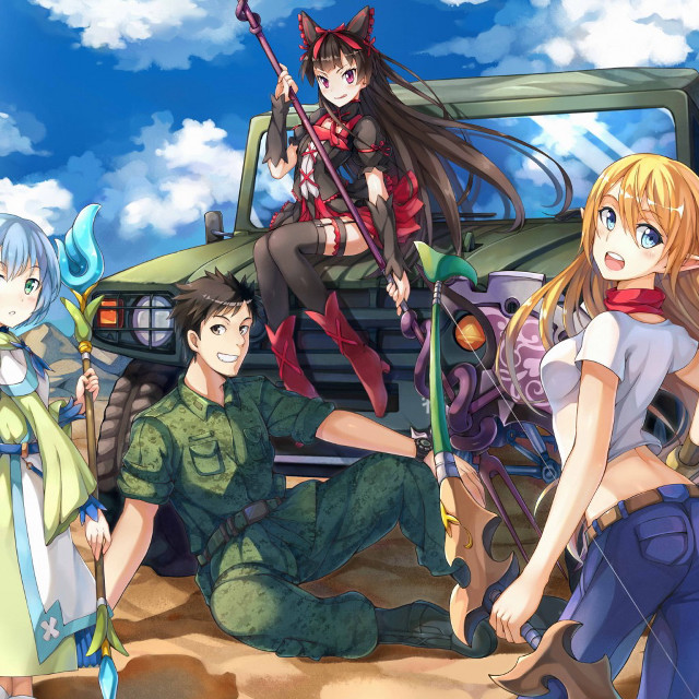 Anime characters truck girl back free wallpaper - medium preview image