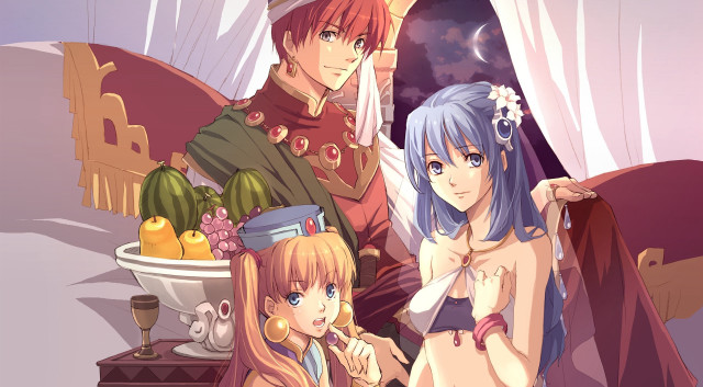 Anime couple room bed fruit free wallpaper - medium preview image
