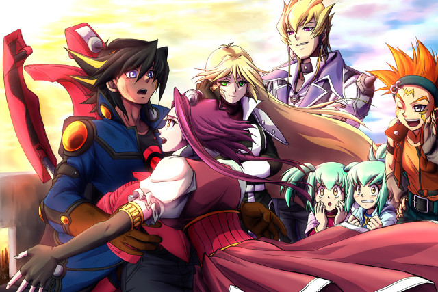 Anime characters sunset sky clouds #2 free wallpaper - medium preview image