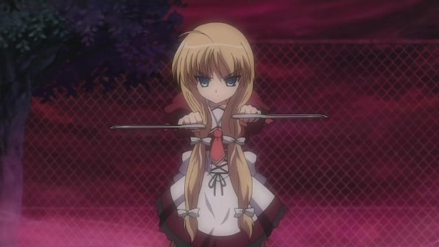 Girl blonde hair sword fence free wallpaper - medium preview image
