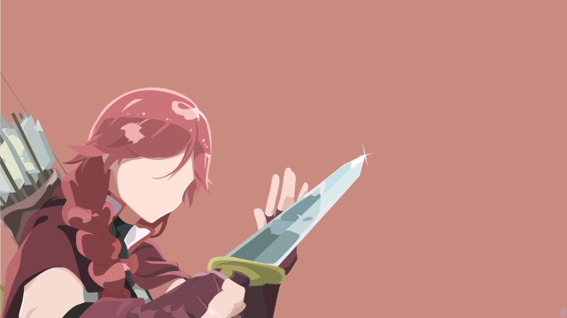 Woman knife pink background wall free wallpaper - medium preview image