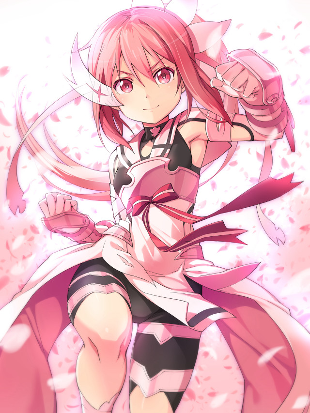 Pink hair girl flowers standing free wallpaper - medium preview image