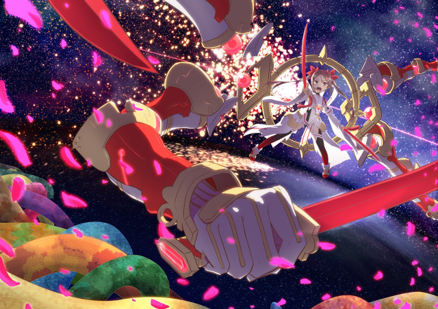 Cartoon character sword confetti space free wallpaper - medium preview image