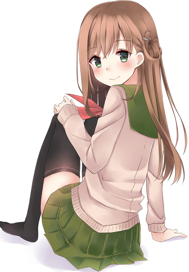 Girl sitting bow tie green free wallpaper - medium preview image