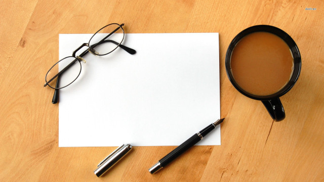 Coffee pen table paper glasses free wallpaper - medium preview image
