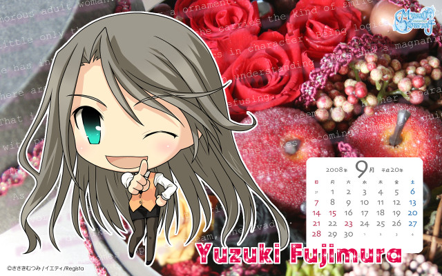 Calendar girl flowers apples background free wallpaper - medium preview image