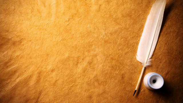 Feather quill tape table brown free wallpaper - medium preview image
