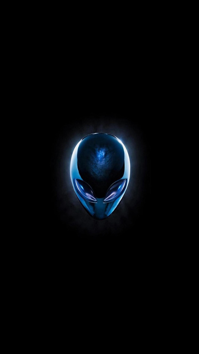 Blue alien head dark background #2 free wallpaper - medium preview image