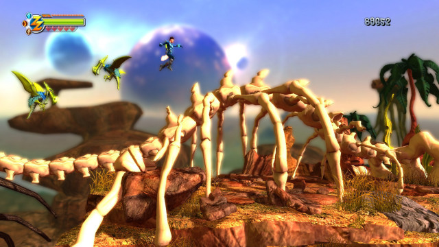 Dinosaur skeleton desert bird flying free wallpaper - medium preview image