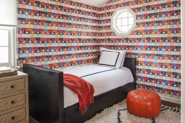 Bedroom maximalism cubist vibrant antennae free wallpaper - medium preview image